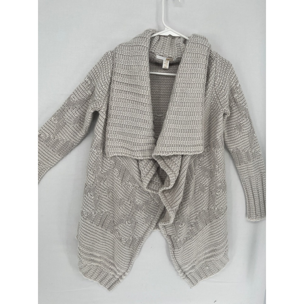 Amuse Society Women XS Gray Marled Knit Open Front Cardigan Sweater A8077TEL